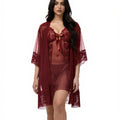 Lingerie Set with Gown - Zest - Maroon