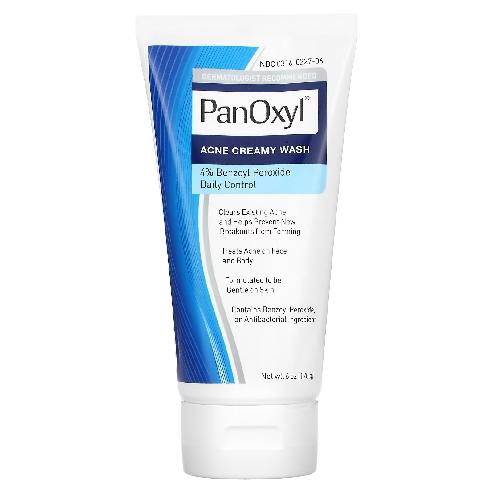 Panoxyl Benzoyl Peroxide 4% Daily Control Acne Creamy Wash 6 Oz (170G)