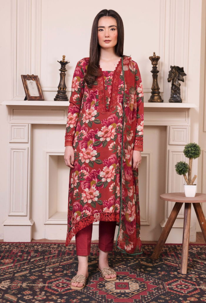 Coco By Humdum Unstitched 3 Piece Viscose Suit-D01