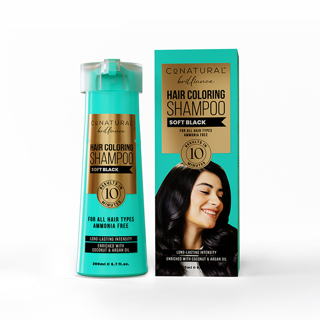 Conatural - Hair Coloring Shampoo - Soft Black