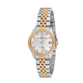 Michael Fellini Two-tone Stainless Steel Silver Dial Quartz Watch for Ladies - MF2223-4