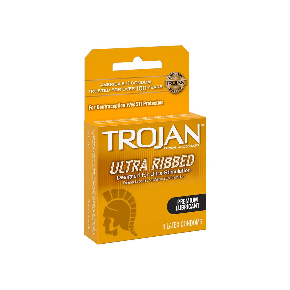 Trojan Ultra Ribbed Condoms 3s - Snapcart.pk