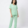 Cotton PJ Set - Heart Bliss - Green