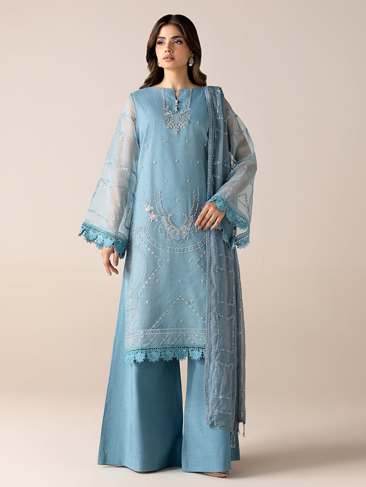 AURAPRET By Zebtan Stitched 3 Piece Luxury Formals Suit-Aurapret-05 | 3 Piece Embroidered Organza Suit