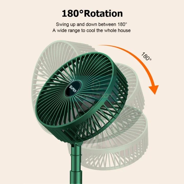 Desktop Foldable Fan Portable Household USB Rechargeable Retractable  Fan Electric Adjustable Low Noise Long Standby Fan -Random Color - My Store