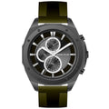 Michael Fellini Green Silicone Strap Gray Dial Chronograph Quartz Watch for Gents - MF-2344-08