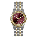 Michael Fellini Two-tone Stainless Steel Maroon Dial Quartz Watch for Ladies - MF2360-07