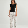 Cotton PJ Set - Heart Ease - Black