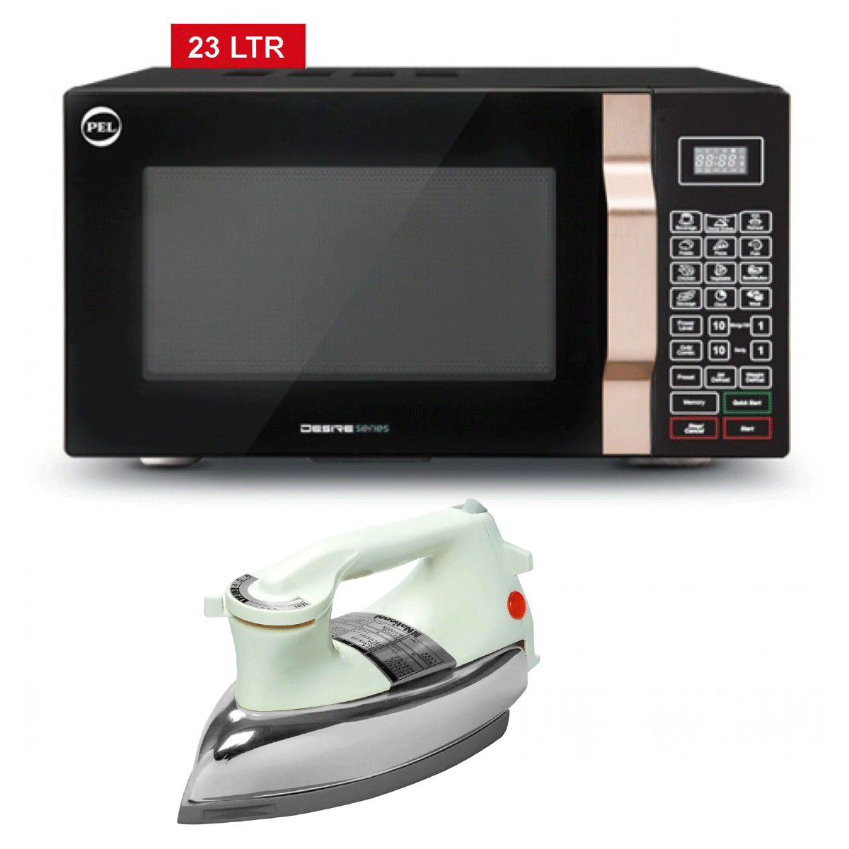 PEL PMO23D Desire Microwave Oven 23 Ltr + Premium Iron - Snapcart.pk