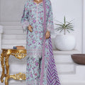 Bin Saeed Stitched 3 Piece Exclusive Emb Chikankari Cotton Collection'2025-WC-2408-Blue
