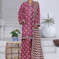 Bin Saeed Stitched 3 Piece Exclusive Emb Chikankari Cotton Collection'2025-WC-2409-Mehroon