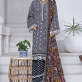 Bin Saeed Stitched 3 Piece Exclusive Emb Chikankari Cotton Collection'2025-WC-2410-Black