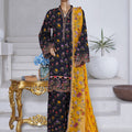 Bin Saeed Stitched 3 Piece Exclusive Emb Chikankari Cotton Collection'2025-WC-2411-Black