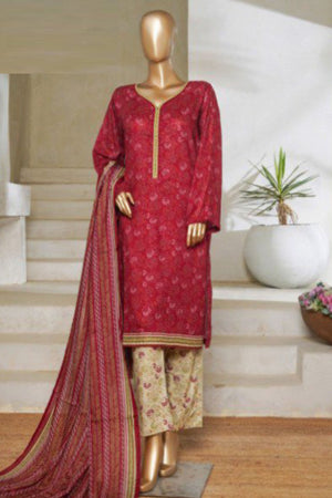 Bin Saeed Stitched 3 Piece Printed Lawn Collection'2025-NSM-2429-Brown