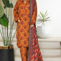 Bin Saeed Stitched 3 Piece Printed Lawn Collection'2025-NSM-2435-Mustard
