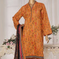 Bin Saeed Stitched 3 Piece Printed Lawn Collection'2025-NSM-2442-Mustard