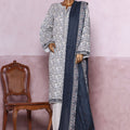 Bin Saeed Stitched 3 Piece Exclusive Printed Khaddar Vol-06 Collection'2025-WK-2457-Gray