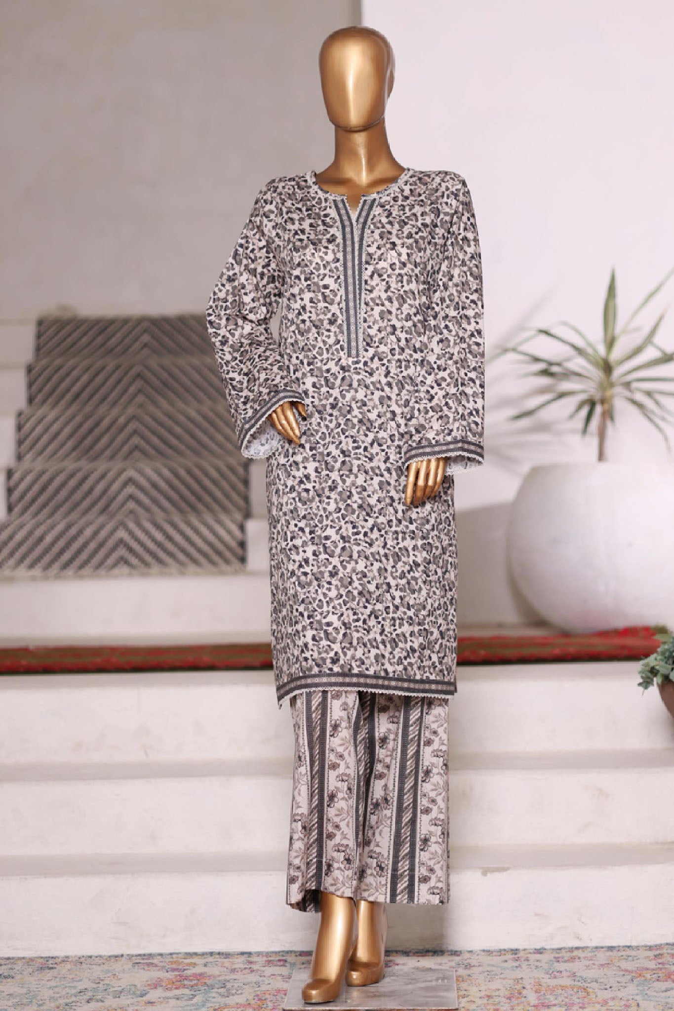 Bin Saeed Stitched 2 Piece Co Ords Cotton Vol-03 Collection'2025-WC-2468-Gray