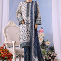 Bin Saeed Stitched 3 Piece Exclusive Printed Cotton Vol-04 Collection'2025-WC-2487-White