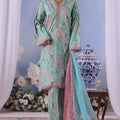 Bin Saeed Stitched 3 Piece Exclusive Printed Cotton Vol-04 Collection'2025-WC-2489-Green