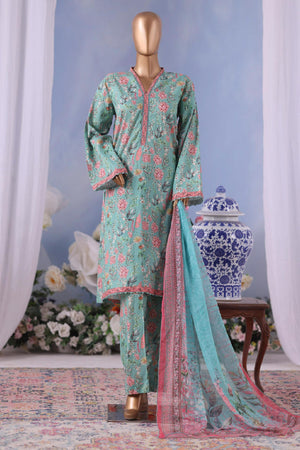 Bin Saeed Stitched 3 Piece Exclusive Printed Cotton Vol-04 Collection'2025-WC-2489-Green