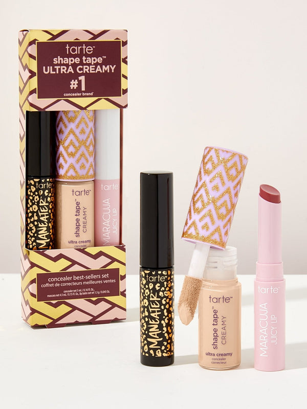 Tarte Shape Tape Ultra Creamy Concealer Mascara Lip Balm 3 Piecs Set - 16N Fair Light Neutral