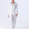 Silk Pajama Suit with Scrunchie - Black Hearts