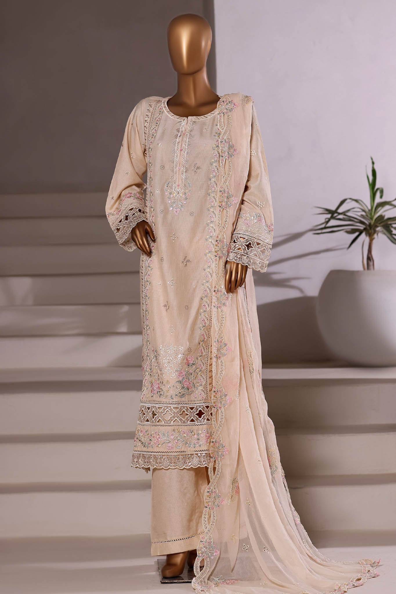 Sada Bahar Stitched 3 Piece Luxury Viscose Winter Vol-01 Collection'2025-LEV-252-Cream