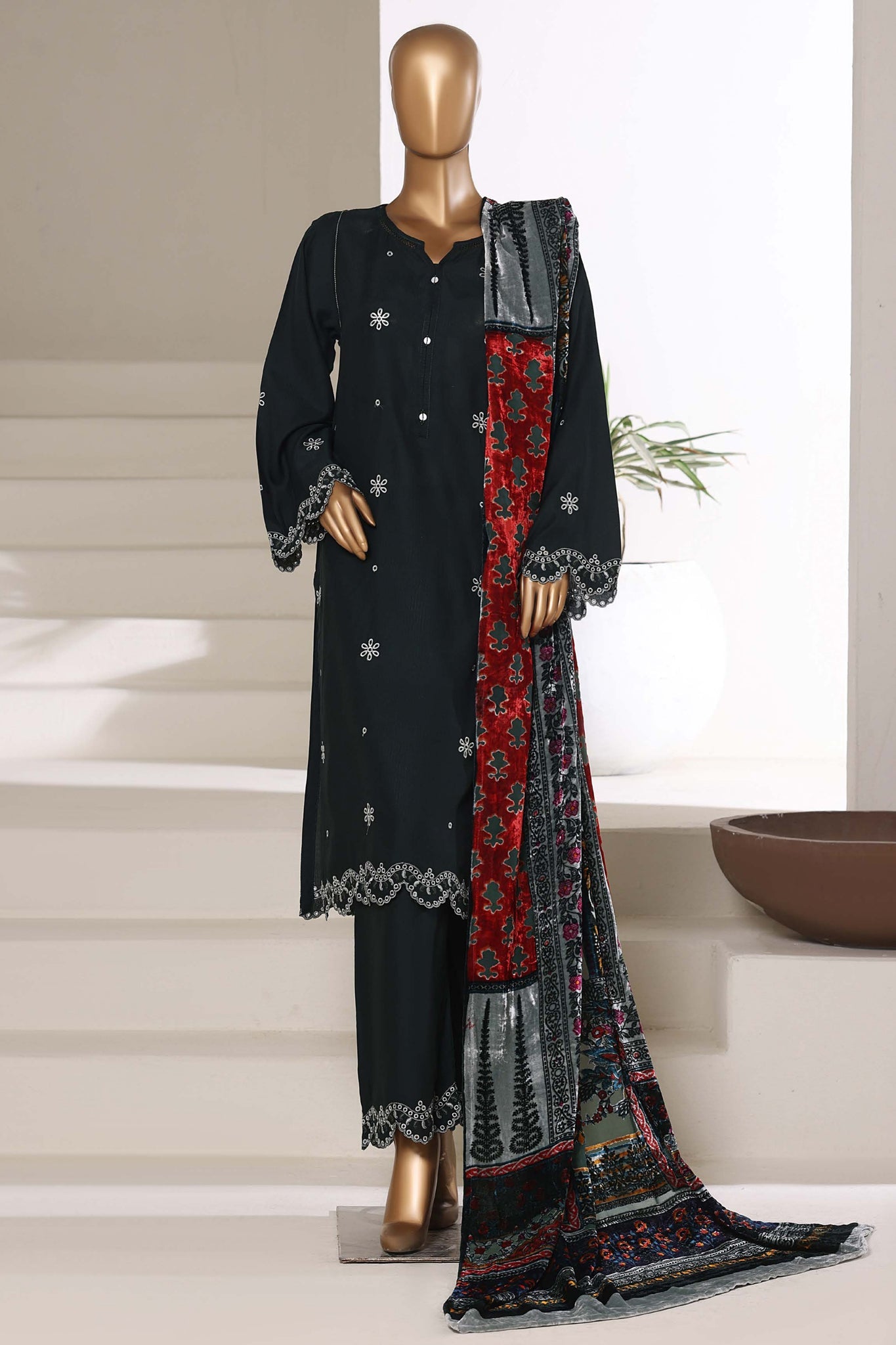 Sada Bahar Stitched 3 Piece Luxury Viscose With Palachi Shawl Suit-MEV-253-Kai Green