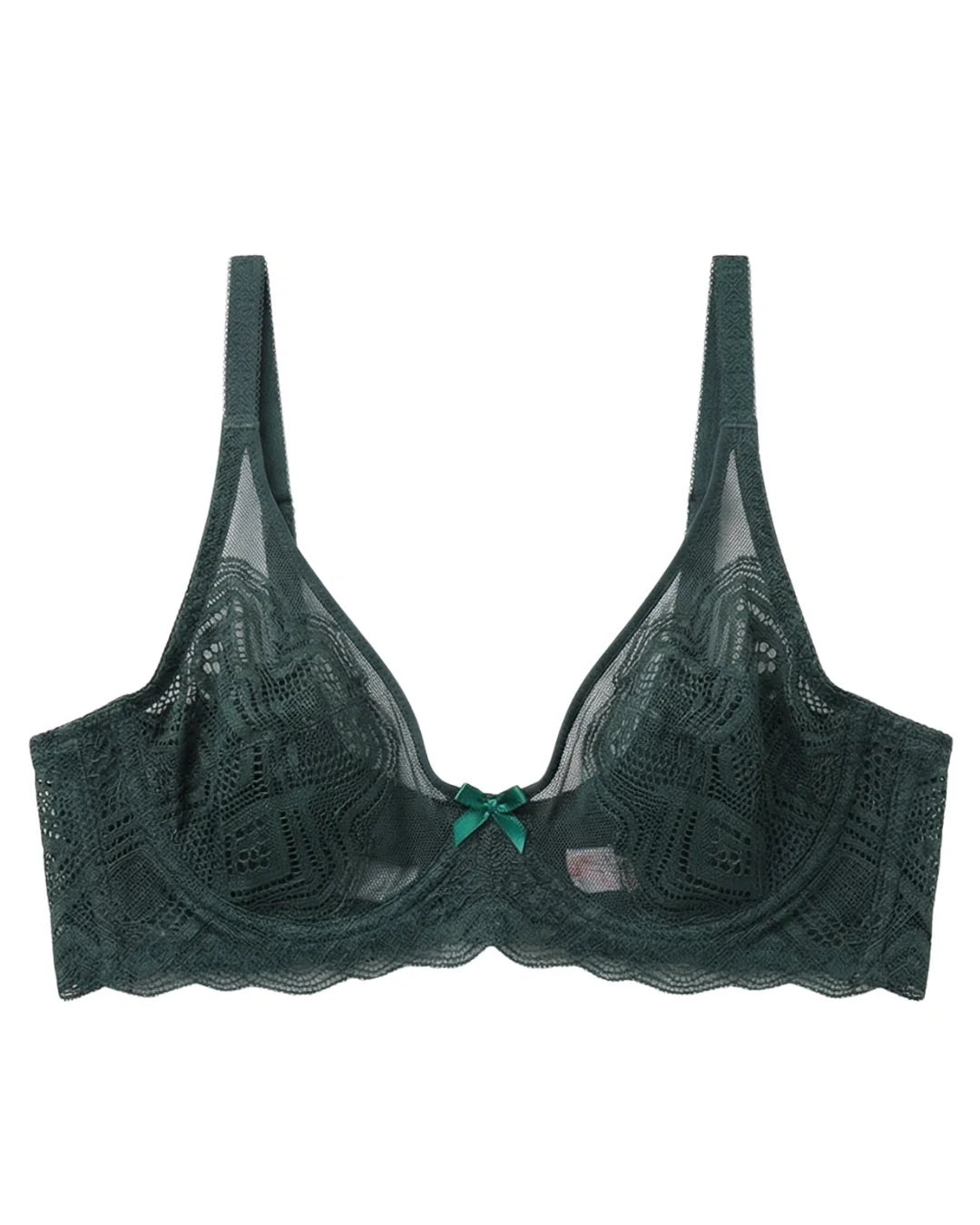 Non-Padded Lace Bra - June - Green