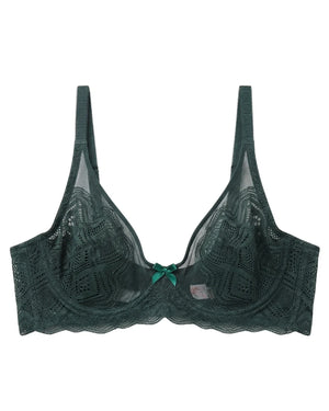 Non-Padded Lace Bra - June - Green