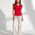Cotton PJ Set - Heart Ease - Red