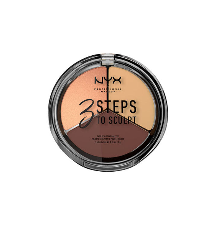 NYX Professional Makeup- 3 Steps To Sculpt Face Sculpting Palette 03 Medium