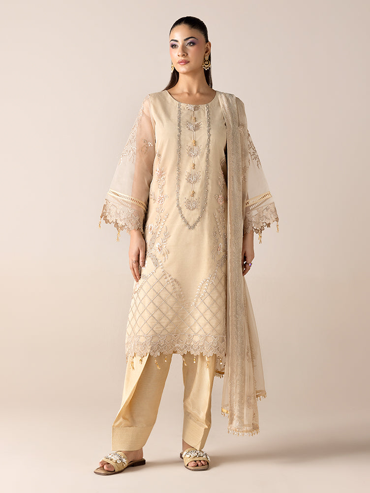 AURAPRET By Zebtan Stitched 3 Piece Luxury Formals Suit-Aurapret-07 | 3 Piece Embroidered Organza Suit