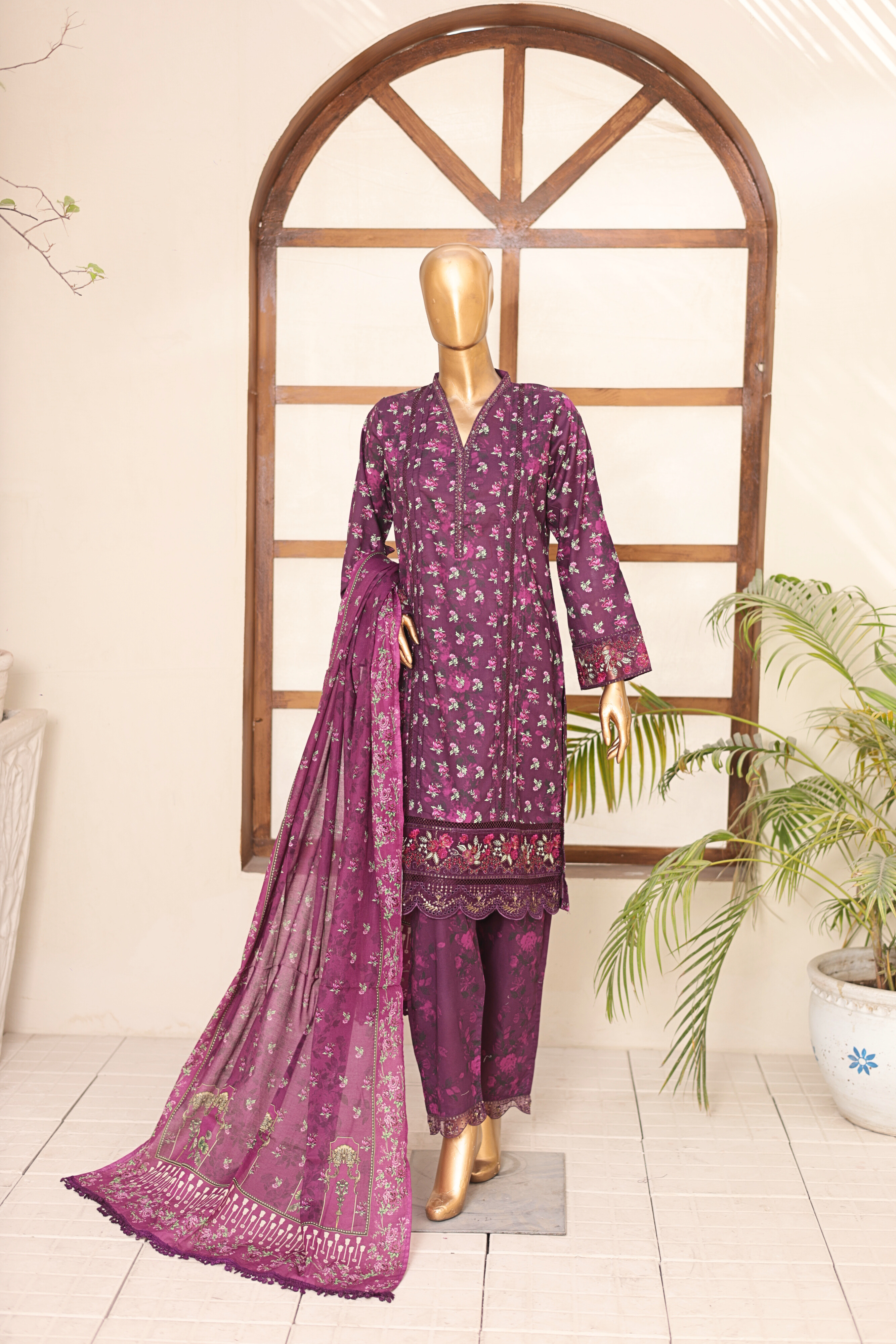Mummmy & Me By Suntex Stitched 3 Piece Chikankari Summer Eid Suit-OS-2612