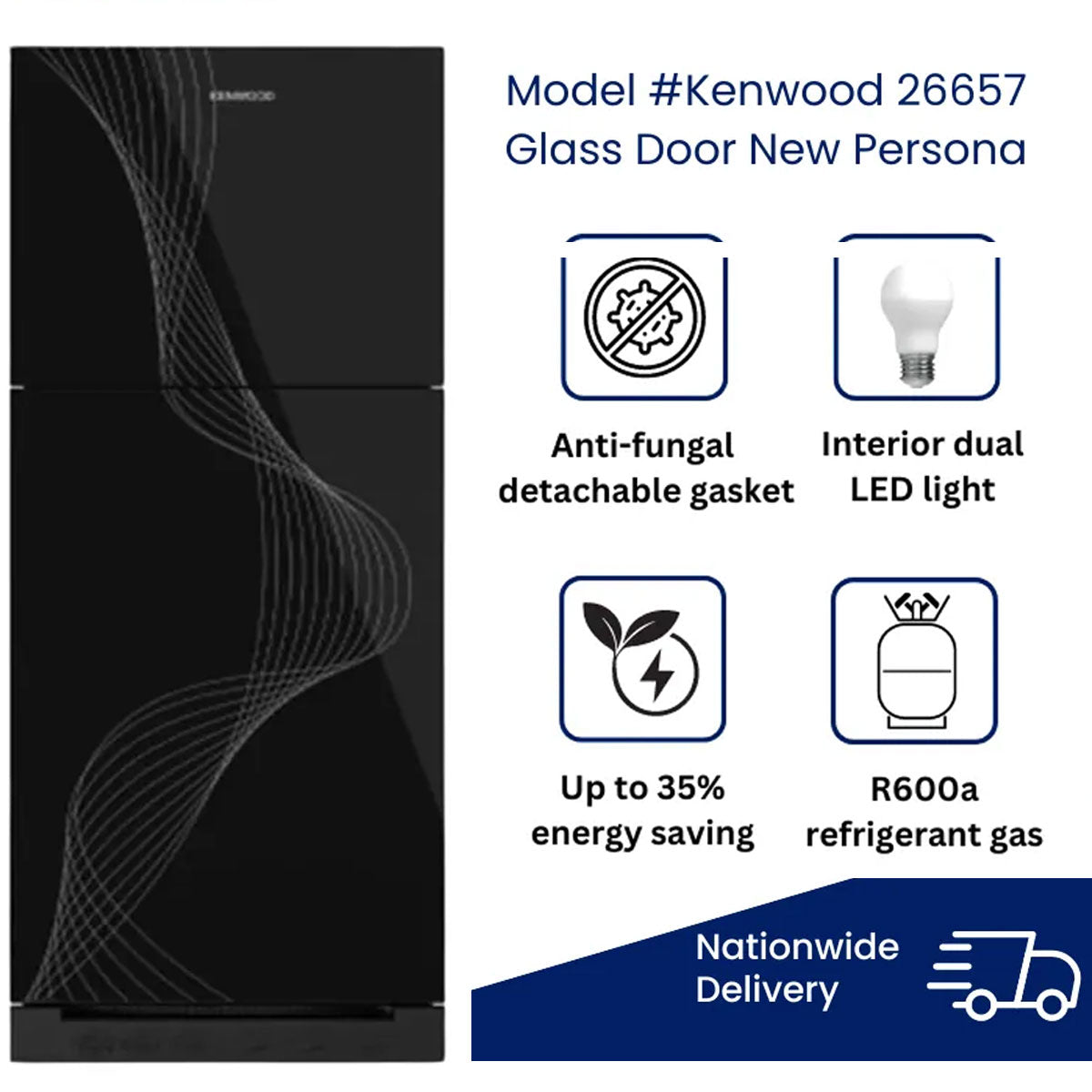 Kenwood Refrigerator KRF-26657/480-L (GD) New Persona Plus - My Store