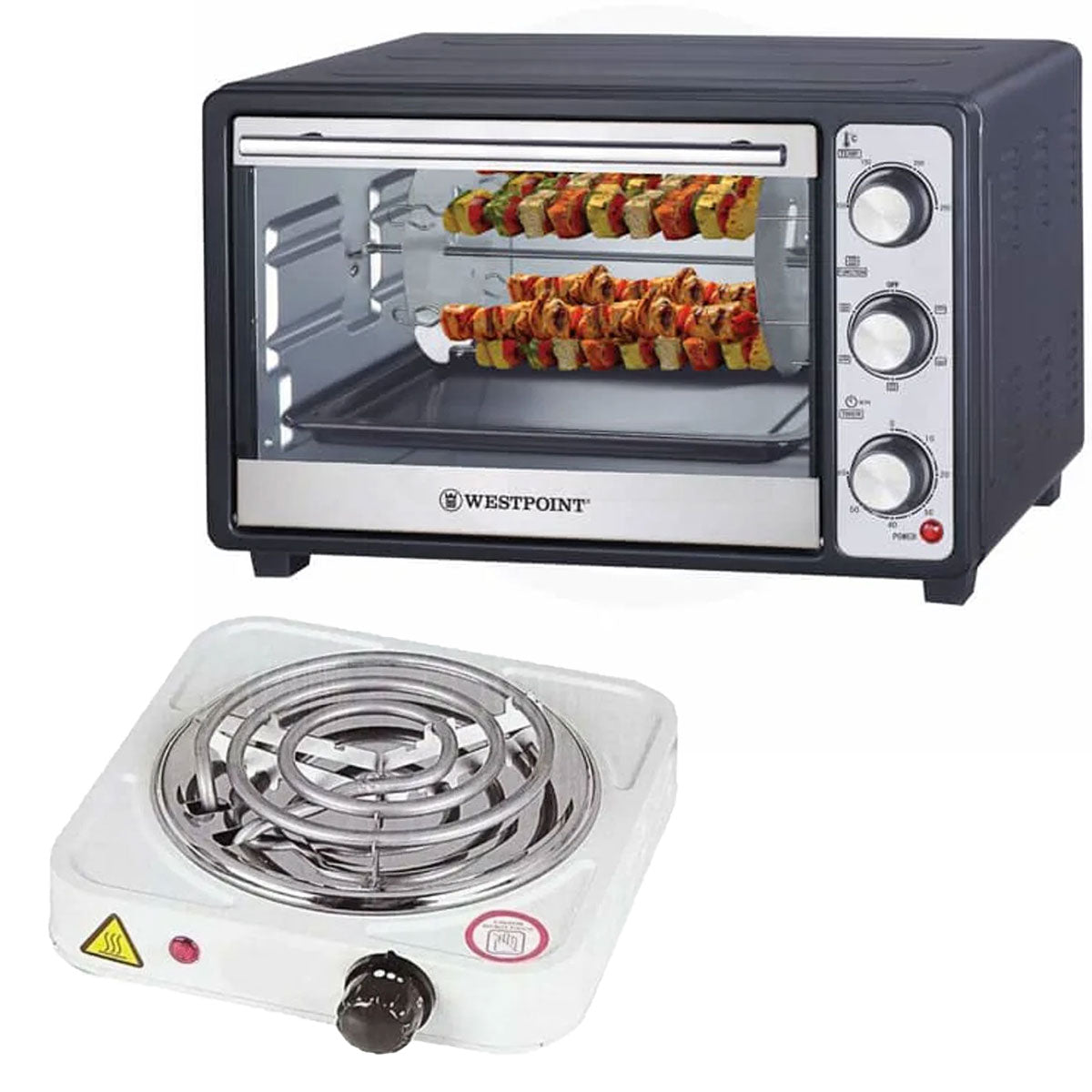 Westpoint Rotisserie Oven Toaster 30 Litres WF-2800-RK + Electric Stove/Hot Plate - Snapcart.pk