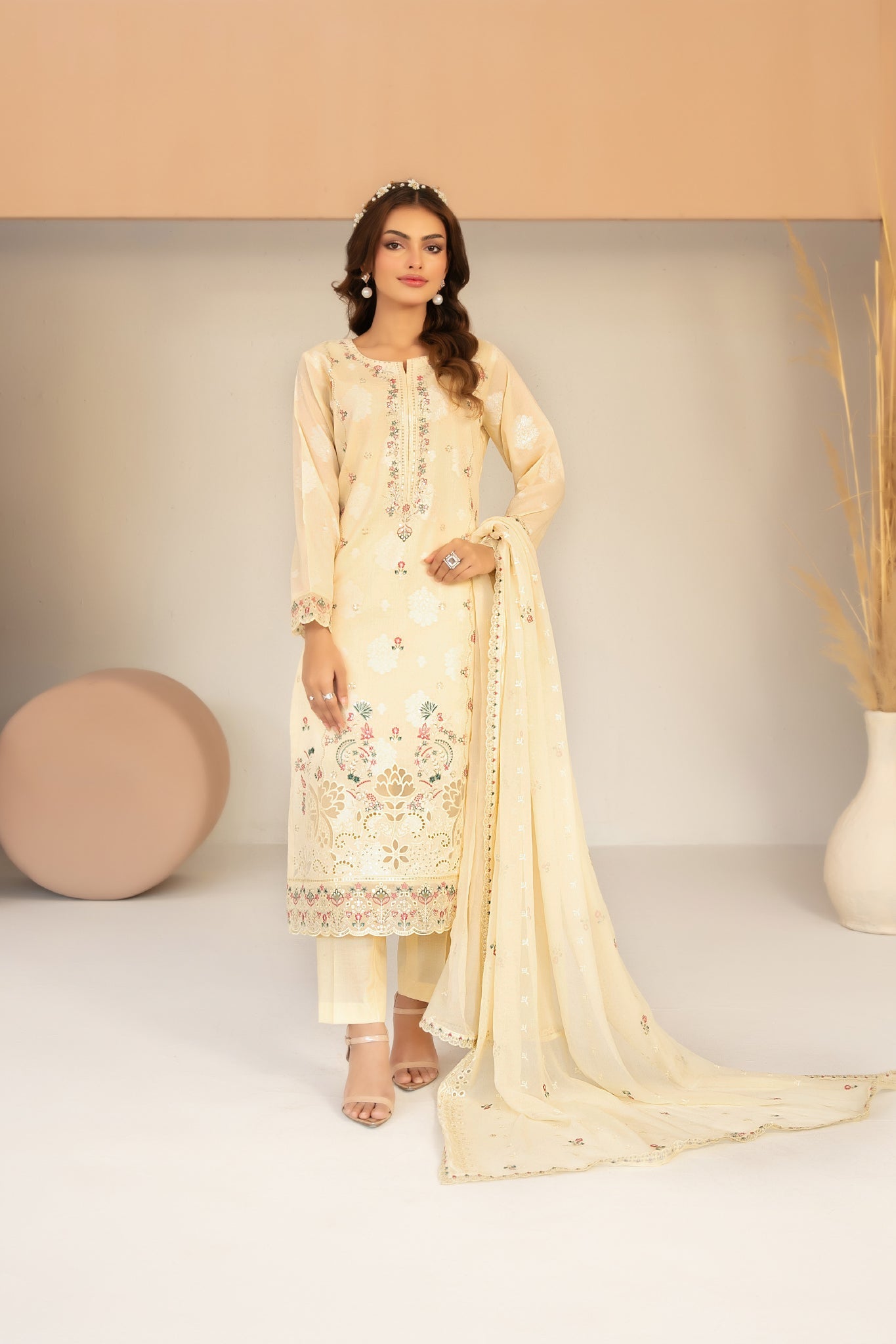 Zaylee By Tawakkal Unstitched 3 Piece Emb Broshia Lawn Suit-D-2834