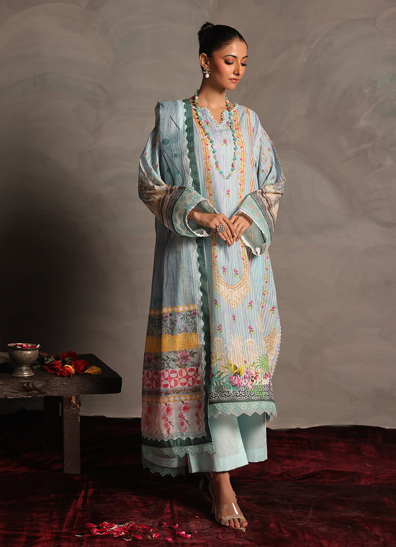 Zlooms 3 Pc Dobby Unstitched Suit - ZL25-C08-03