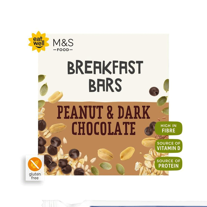 M&s Breakfast Bars Peanut & Dark Chocolate 152g - Snapcart.pk