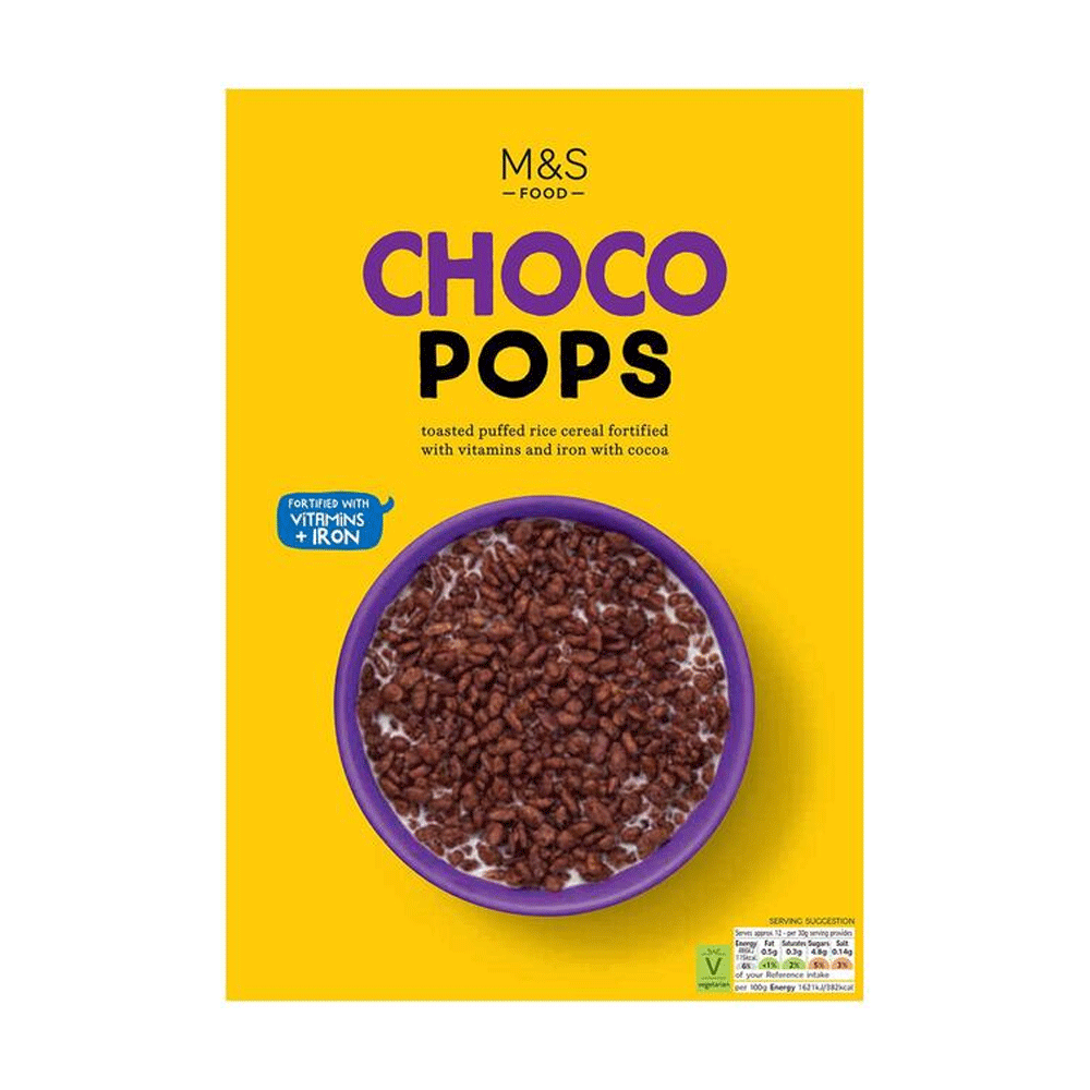 M&s Choco Pops 375gm