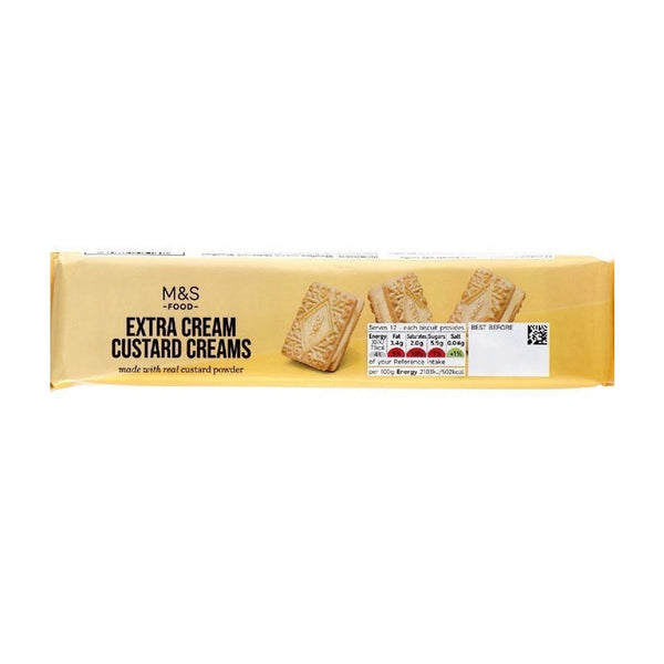 M&S Extra Cream Custard Creams Biscuits 165g - Snapcart.pk