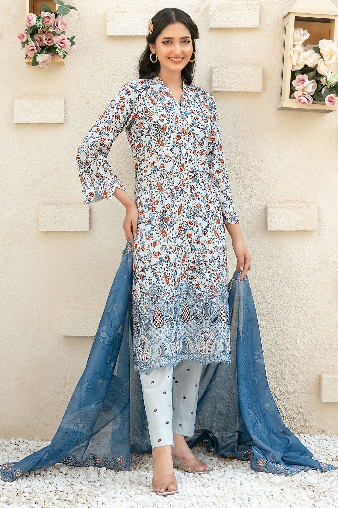 Shehrnaaz By Tawakkal Unstitched 3 Piece Emb Lawn Suit-D-2951
