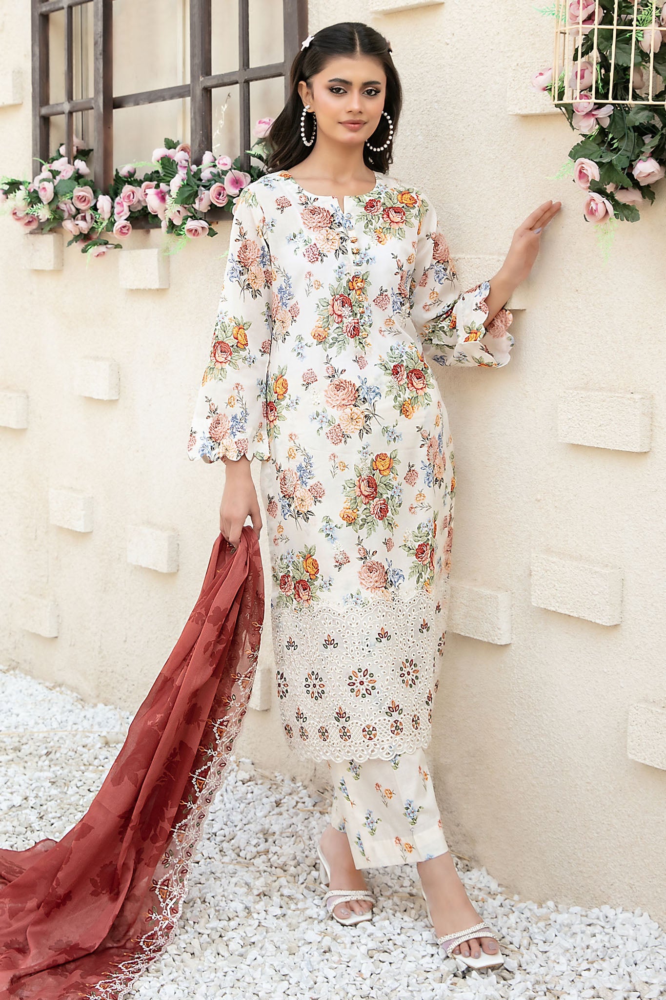 Shehrnaaz By Tawakkal Unstitched 3 Piece Emb Lawn Suit-D-2954