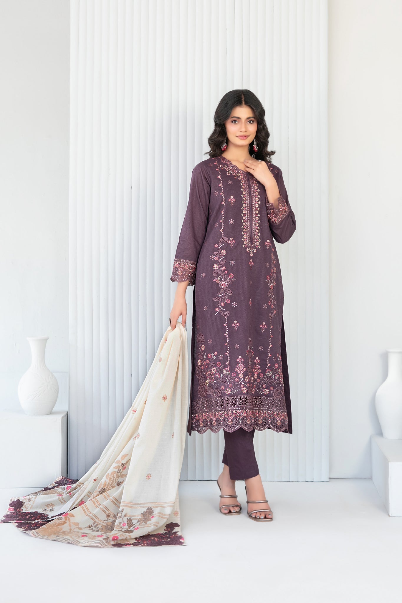 Abdar By Tawakkal Unstitched 3 Piece Emb Lawn Suit-D-2960