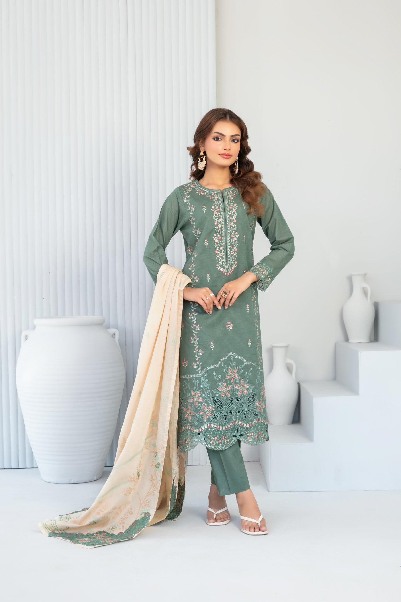 Abdar By Tawakkal Unstitched 3 Piece Emb Lawn Suit-D-2961