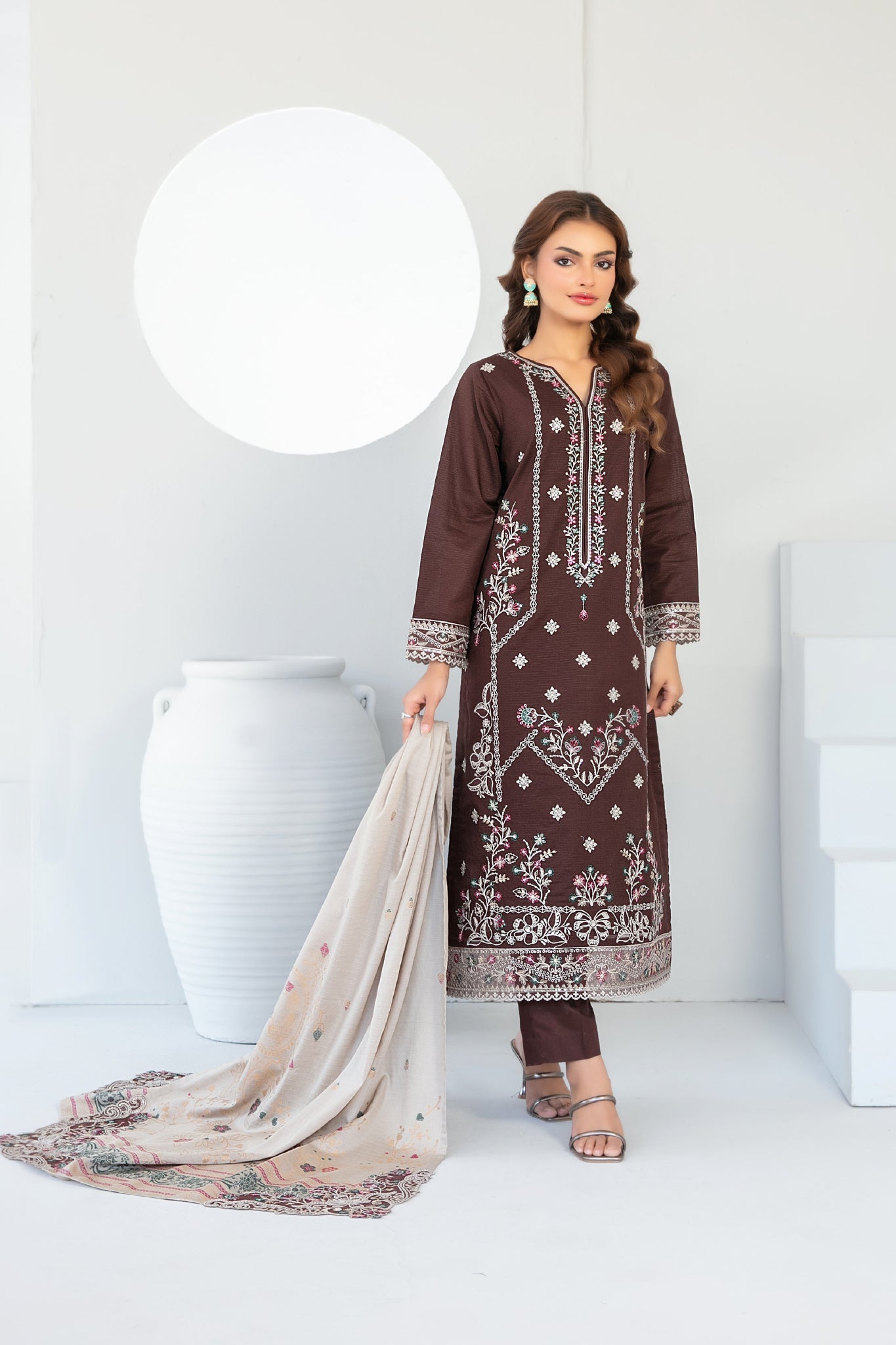 Abdar By Tawakkal Unstitched 3 Piece Emb Lawn Suit-D-2964