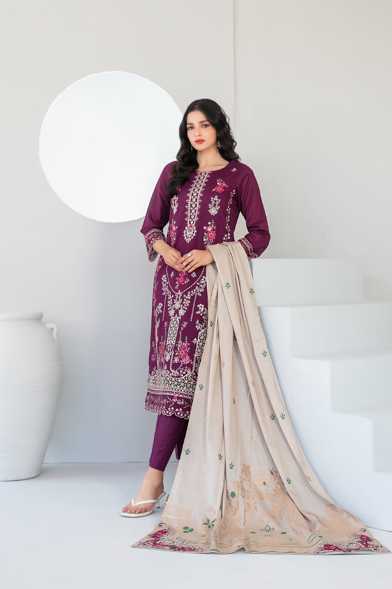 Abdar By Tawakkal Unstitched 3 Piece Emb Lawn Suit-D-2966