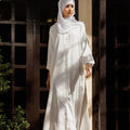 Hijabi.Pk WHITE FRONT-OPEN ABAYA- Signature