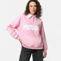 Fleece Polo Style Sweatshirt - FUSION - Pink